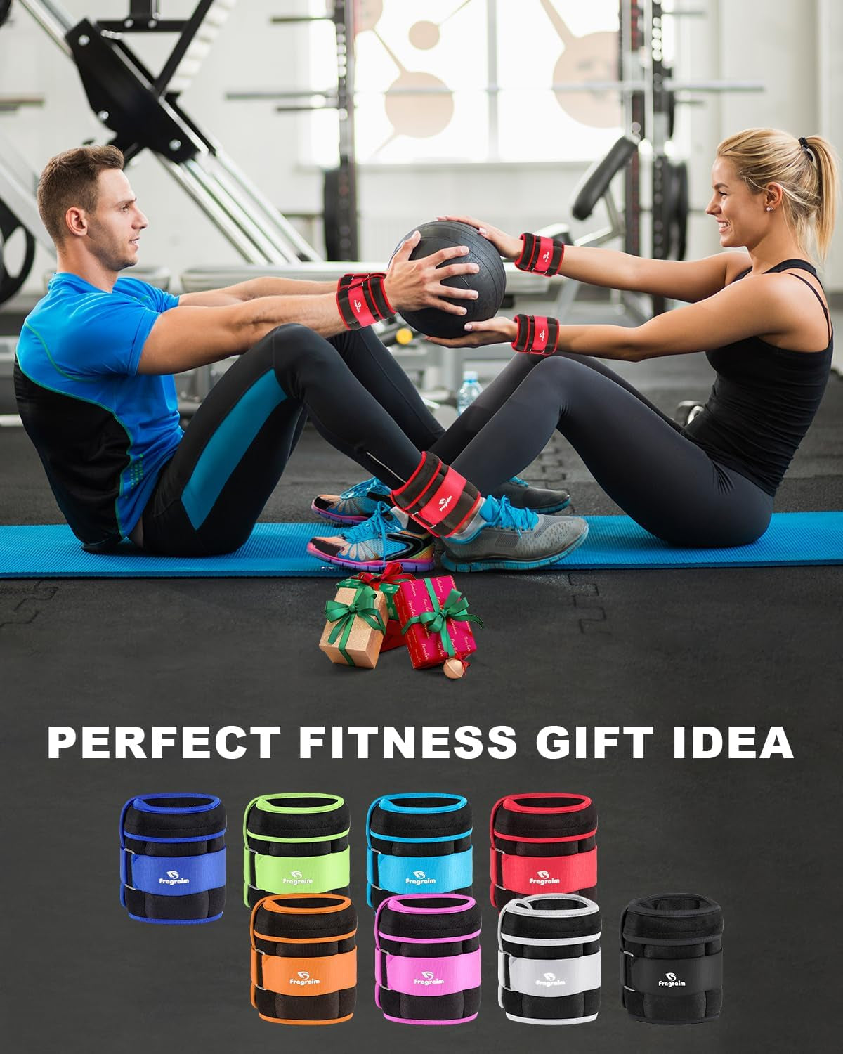 Adjustable Ankle Weights Pair with Removable Weights for Fitness, Running & Strength Training