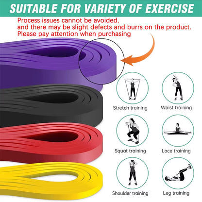 Resistance Band Set for Pull-Up Assistance and Strength Training - Heavy-Duty Stretch Bands for Home Workouts and Physical Therapy