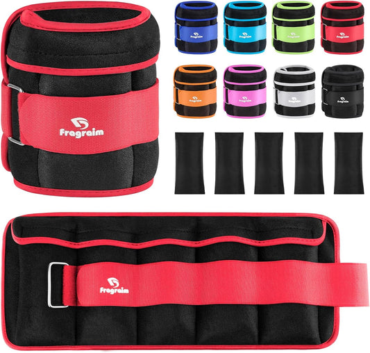 Adjustable Ankle Weights Pair with Removable Weights for Fitness, Running & Strength Training