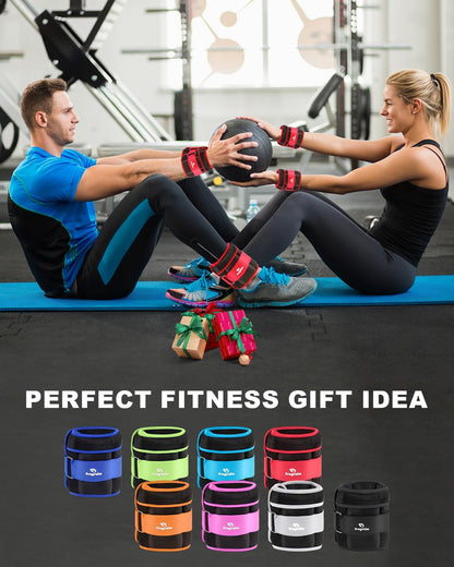 Adjustable Ankle Weights Pair with Removable Weights for Fitness, Running & Strength Training